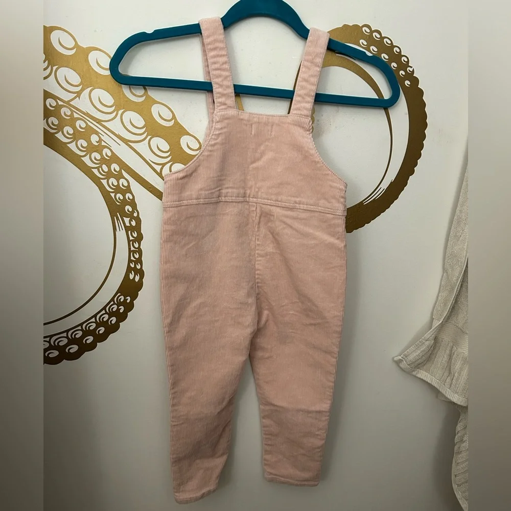 Jamie Kay Pink Corduroy Overalls with Embroidery‎